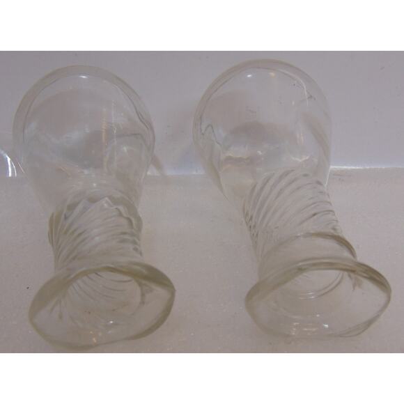 2 Vintage Clear Glass Anchor Hocking Olive Oil and Vinegar Cruets Stoppers 6" - Picture 7 of 10